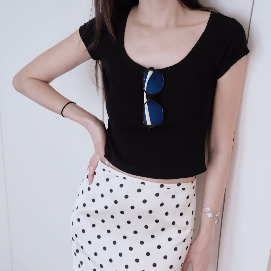 Basic Cotton Crop Top — ảnh 3