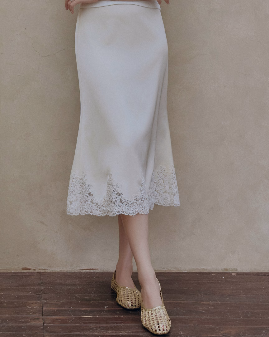 Ceci Silk Midi Skirt