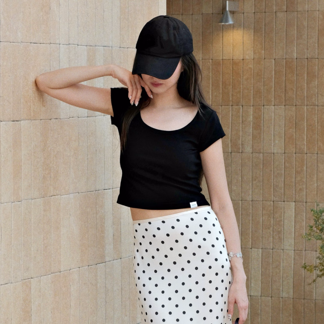 Basic Cotton Crop Top — ảnh 4