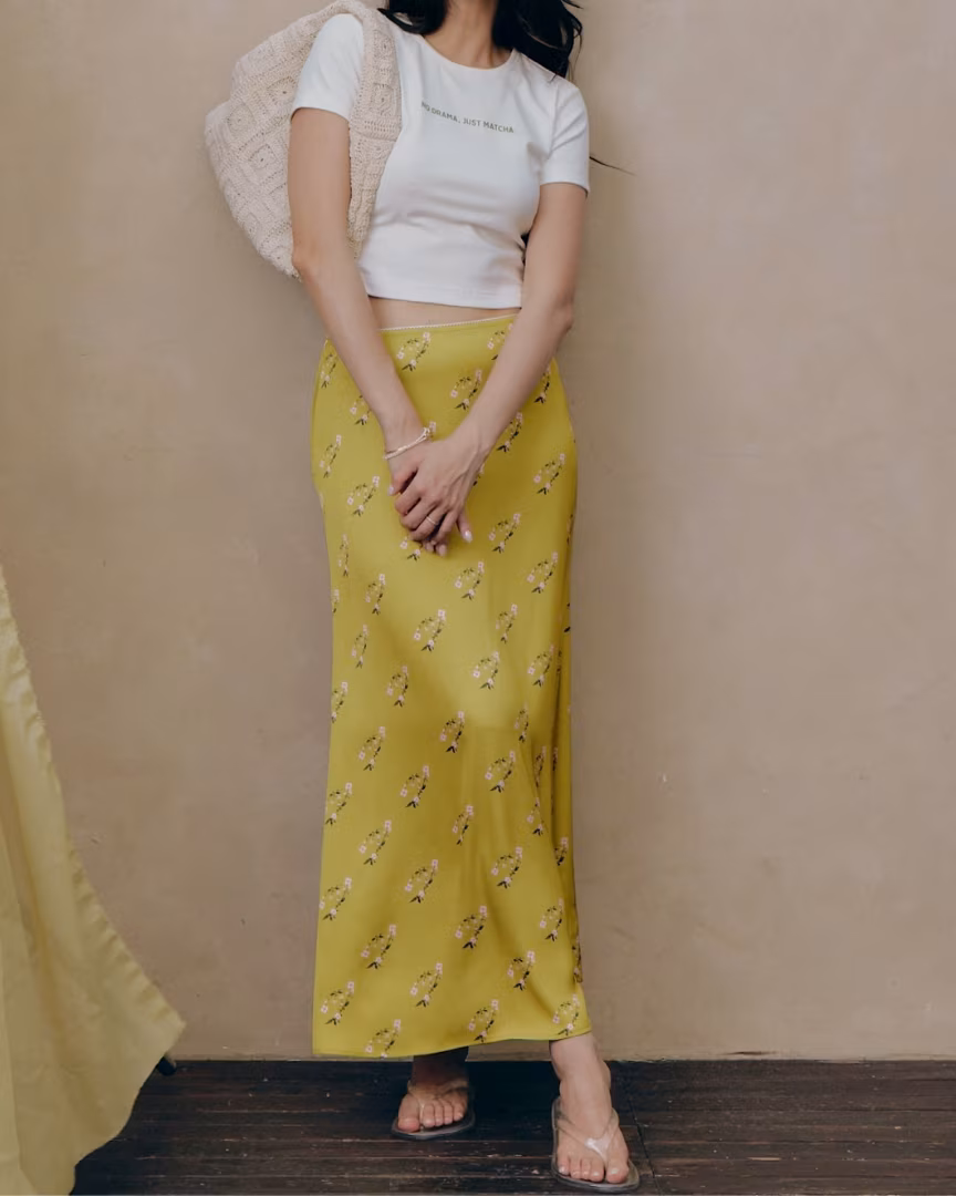 Blossom Silk Long Skirt — ảnh 2