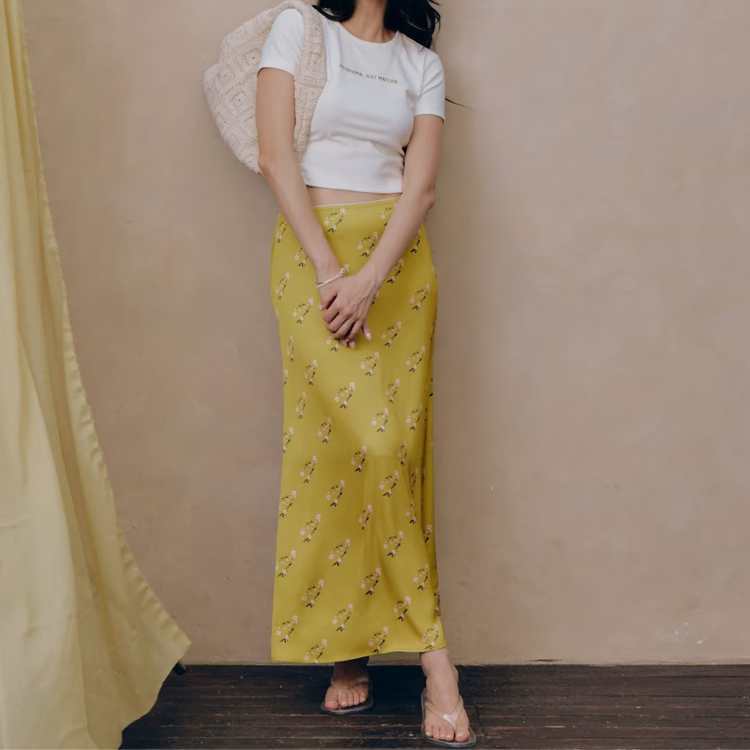 Blossom Silk Long Skirt — ảnh 2