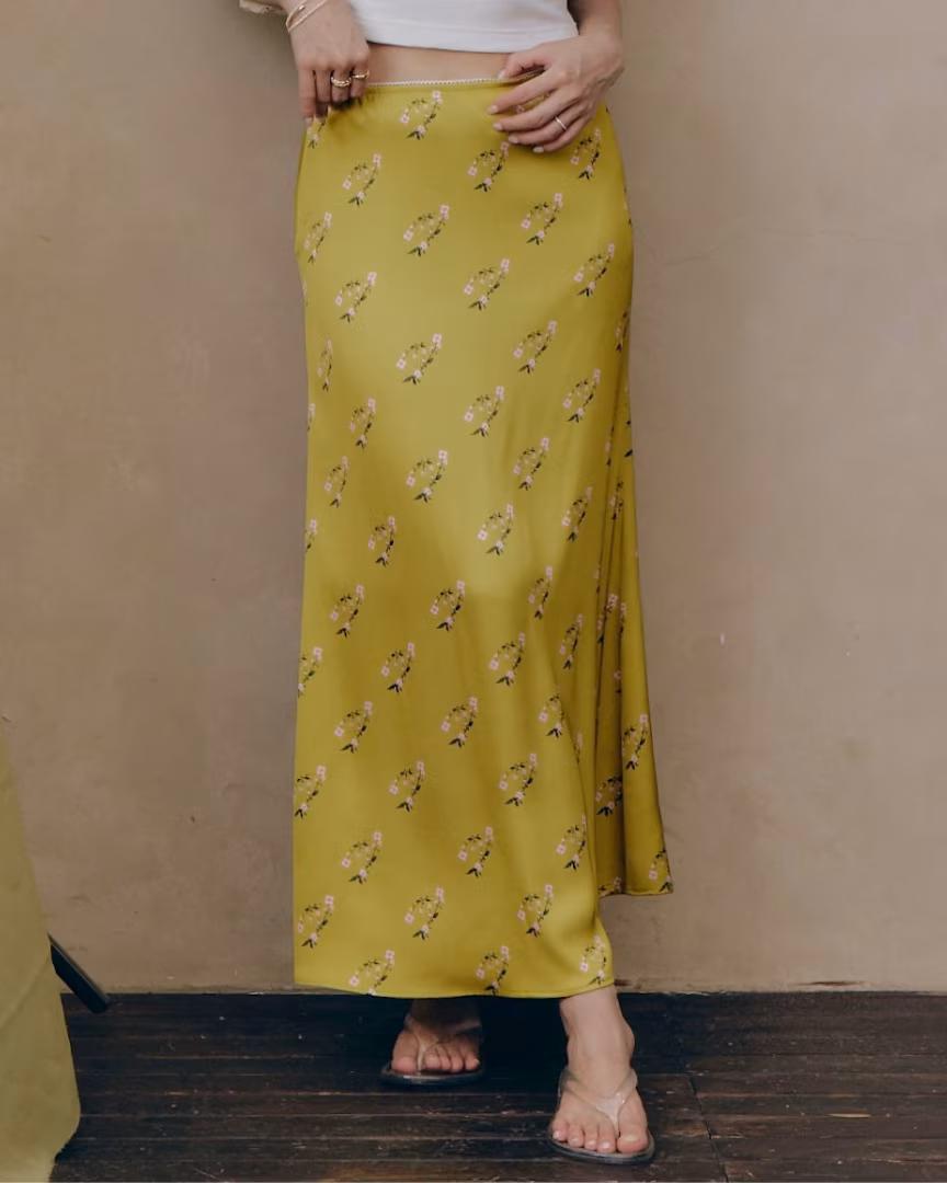 Blossom Silk Long Skirt
