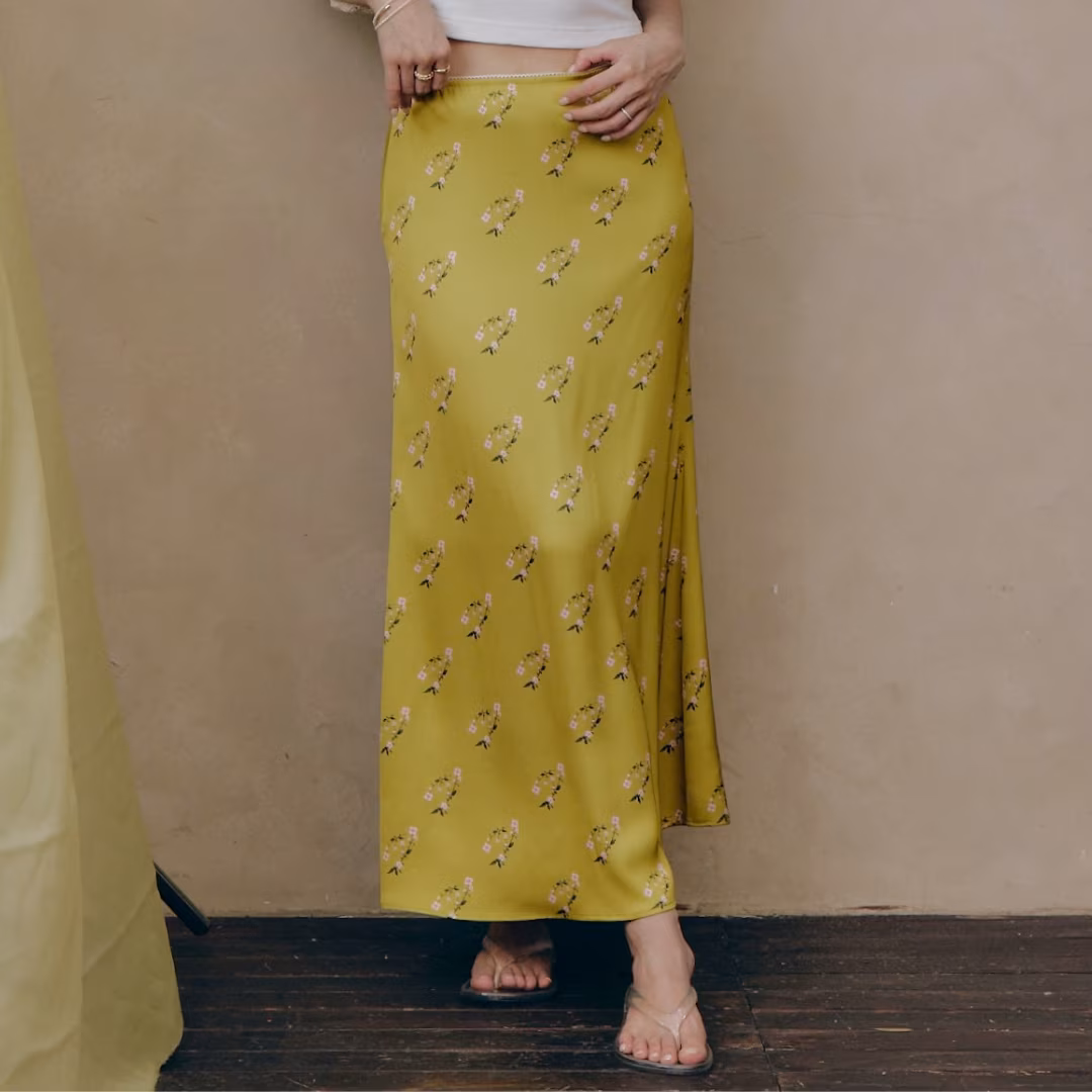 Blossom Silk Long Skirt — ảnh 1
