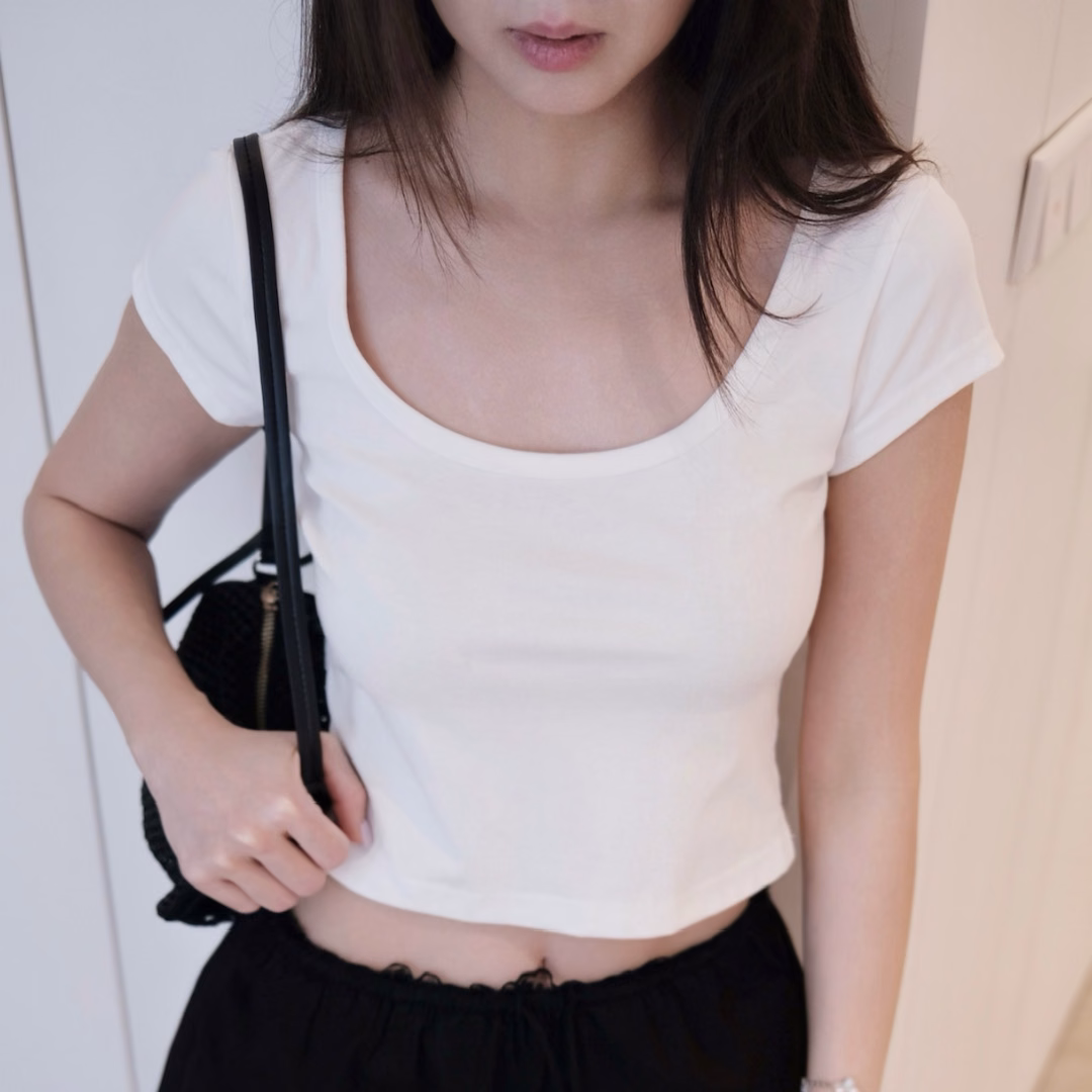 Basic Cotton Crop Top — ảnh 1